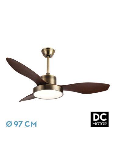 Ventilador DC Hayate Cuero y Roble 3...