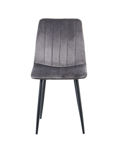 Set 4 Sillas de comedor tela gris con...