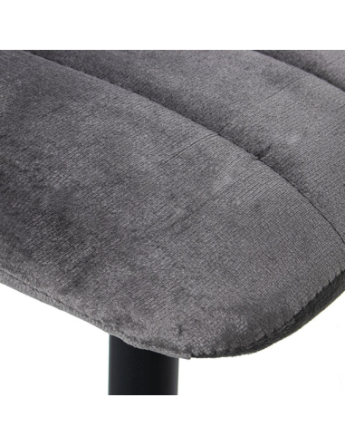 Set 4 Sillas de comedor tela gris con...