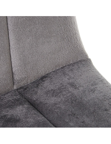 Set 4 Sillas de comedor tela gris con...