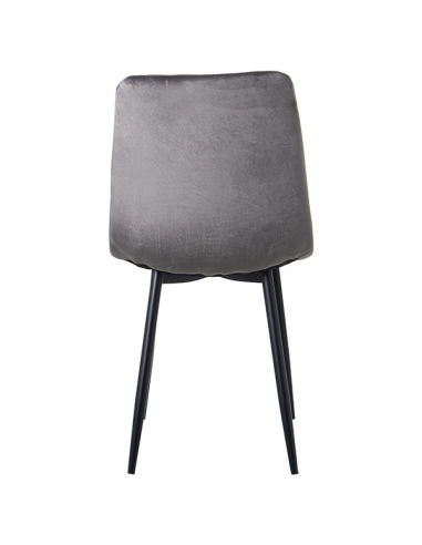 Set 4 Sillas de comedor tela gris con...