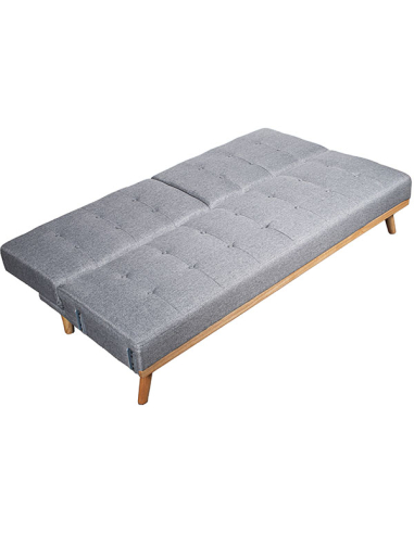 Sofá cama 3 plazas poliéster gris con...