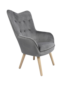 Sillón terciopelo gris...
