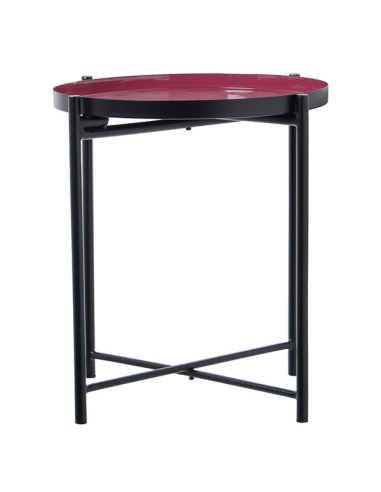 Mesa auxiliar metal esmaltado rosa...