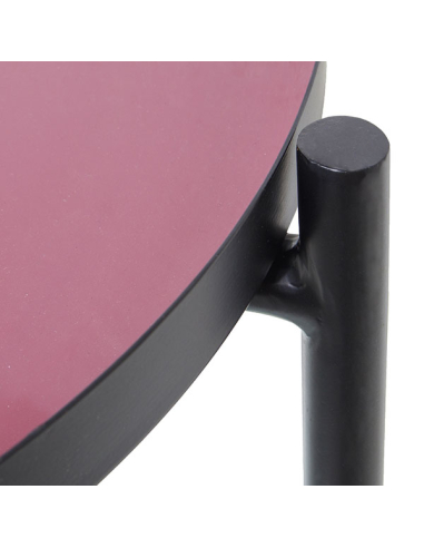 Mesa auxiliar metal esmaltado rosa...