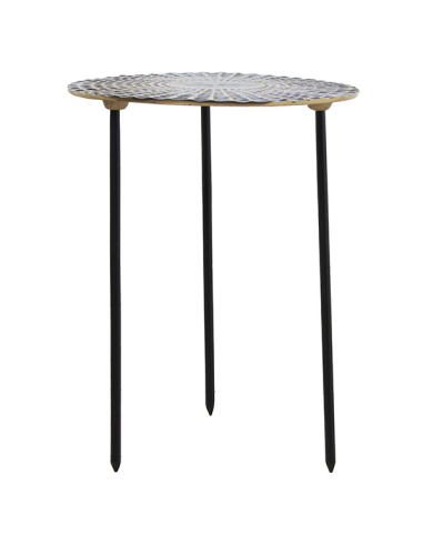 Mesa auxiliar metal esmaltado negro y...