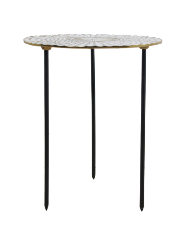 Mesa auxiliar metal esmaltado blanco...