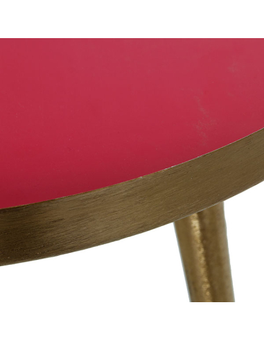Mesa auxiliar metal esmaltado rojo