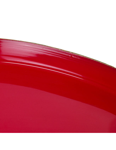 Mesa auxiliar metal esmaltado rojo
