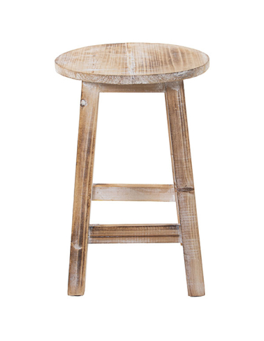 Set 3 Taburetes madera blanco decapé...