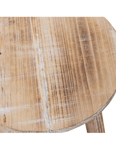 Set 3 Taburetes madera blanco decapé...