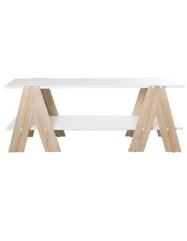 Mesa de TV madera blanco con patas...