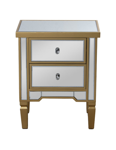 Mesa de noche madera y espejo 2...