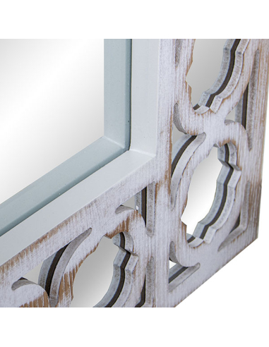 Espejo madera calado dorado y blanco