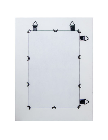 Espejo madera calado dorado y blanco