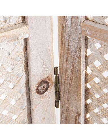 Biombo madera blanco decapé