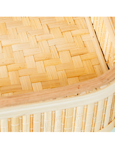 Estante almacenaje 3 cestos bambú y...