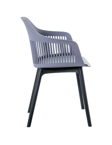 Set 4 Sillas de comedor PP gris...