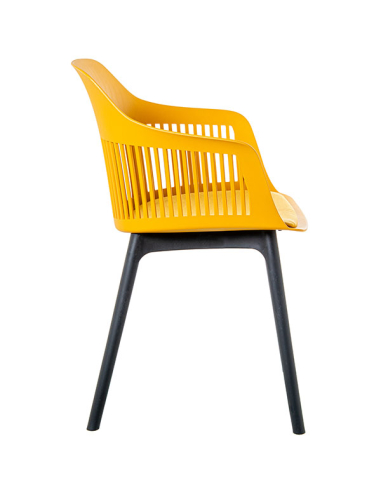 Set 4 Sillas de comedor PP amarilla...