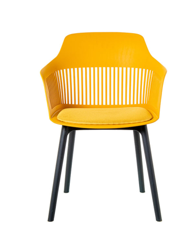 Set 4 Sillas de comedor PP amarilla...