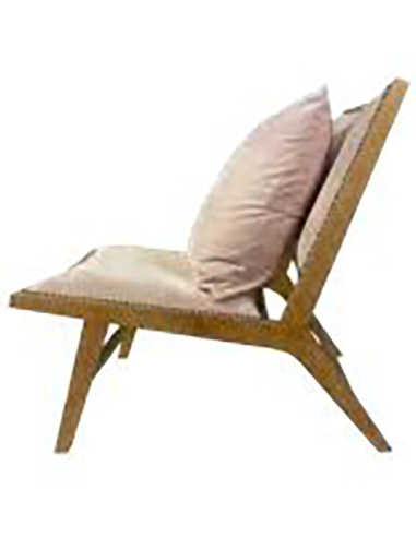 Butaca Noa madera de roble tapizada rosa