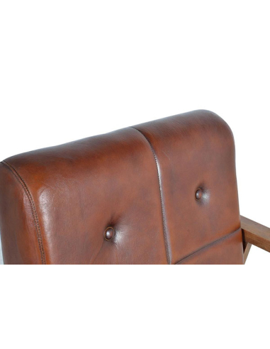 Sillón retro cuero marrón