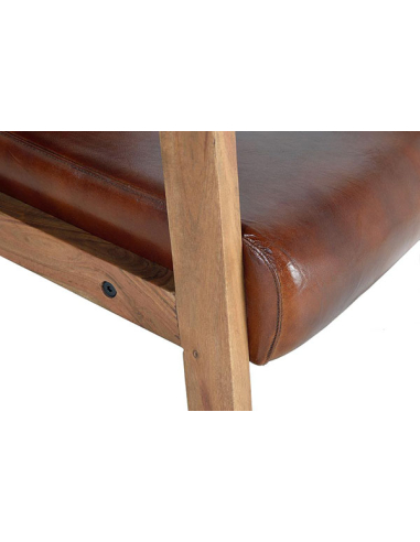 Sillón retro cuero marrón