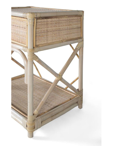 Mesita de noche Danubio cruz en ratán...