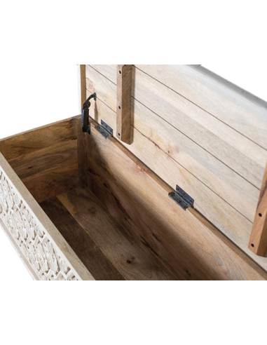 Baúl Guamira estilo hindú blanco gastado Baúl Guamira estilo hindú blanco gastado