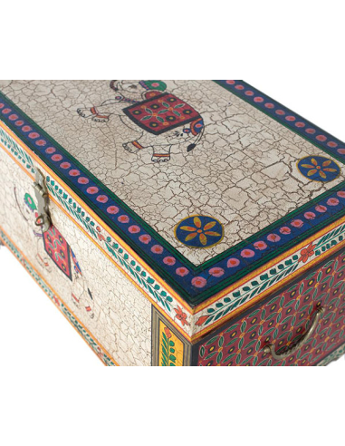 Baúl Liena pintado a mano elefante de...