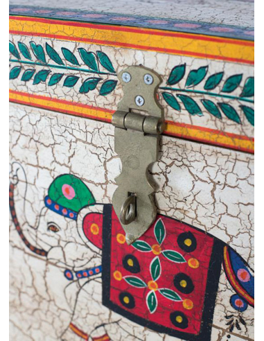 Baúl Liena pintado a mano elefante de...