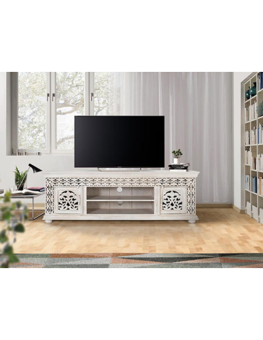 Mueble de TV 2 puertas caladas Mueble de TV 2 puertas caladas