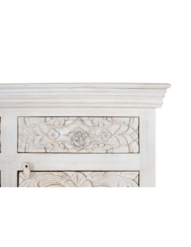 Aparador  4 puertas labrado blanco