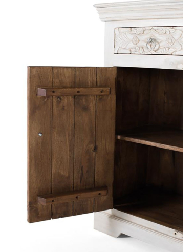 Aparador  4 puertas labrado blanco