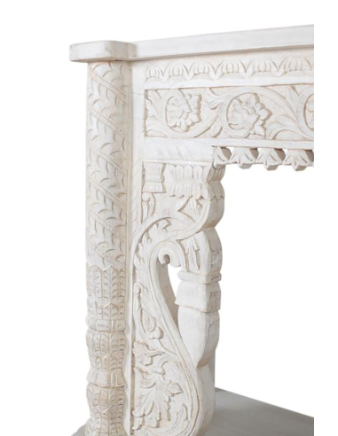 Consola rectangular blanca calada Consola rectangular blanca calada