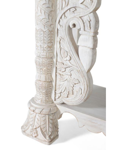 Consola rectangular blanca calada Consola rectangular blanca calada