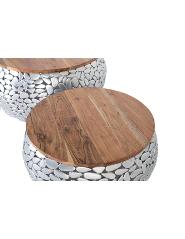 Set de 2 mesas de centro mango y...