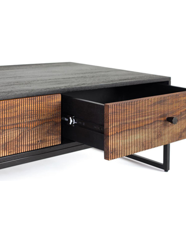 Mesa de centro Obi 2 cajones base metal Mesa de centro Obi 2 cajones base metal