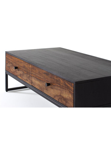 Mesa de centro Obi 2 cajones base metal Mesa de centro Obi 2 cajones base metal