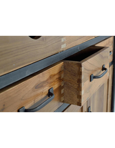 Aparador 8 cajones 3 puertas teka y... Aparador 8 cajones 3 puertas teka y...