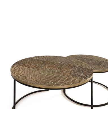 Set 2 mesas nido tapa texturizada