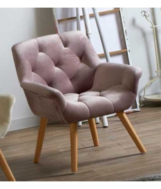 Butaca sillón modelo Saoul terciopelo rosa pálido