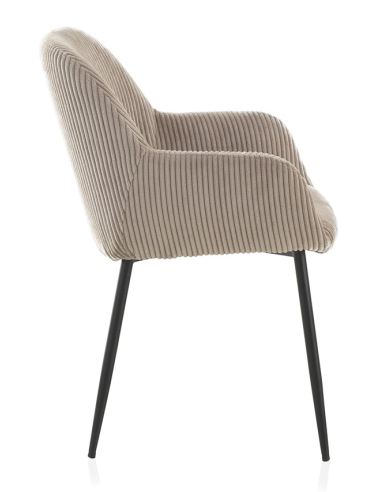 Set 4 Sillones Jord tela de pana lavanda