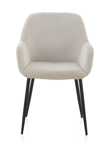 Set 4 Sillones Jord tela de pana blanca