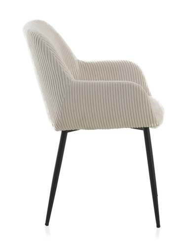 Set 4 Sillones Jord tela de pana blanca