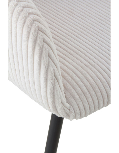 Set 4 Sillones Jord tela de pana blanca