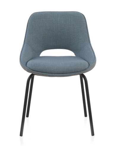 Silla Baldr tapizadas bicolor azul/gris