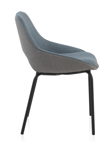 Silla Baldr tapizadas bicolor azul/gris