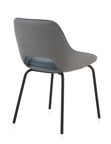 Silla Baldr tapizadas bicolor azul/gris