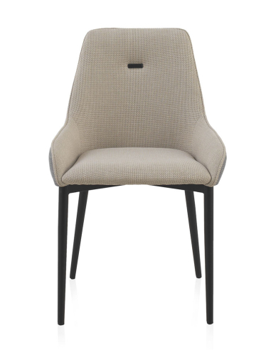 Silla Skadi tapizadas bicolor gris/beige